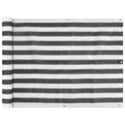 Balkonscherm antraciet en wit 90x600 cm HDPE Balkonscherm antraciet en wit 90x600 cm HDPE