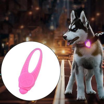 LED nachtlampje huisdier veiligheid kraag siliconen hanger (roze)