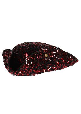 Partyfever luxe driepunt pailletten rood