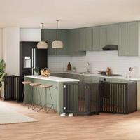 Hondenhek inklapbaar 10 panelen 800 cm populierenhout zwart - thumbnail