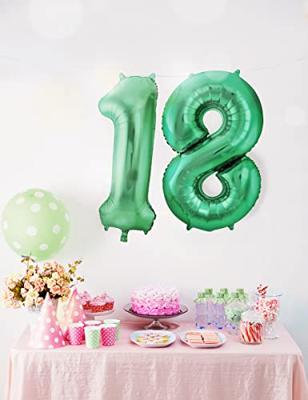 Folieballon Mat Groen Cijfer &apos;1&apos; - 86cm