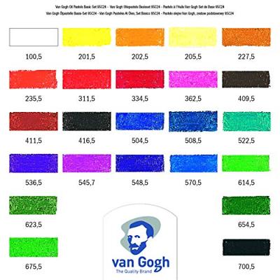 Van Gogh oliepastel basisset, doos met 24 pastels