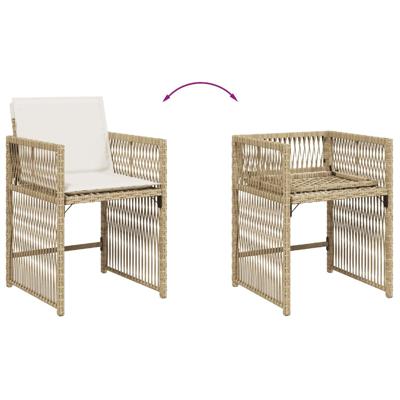 5-delige Tuinset met kussens poly rattan beige - thumbnail