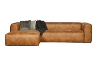 WOOOD Hoekbank 'Bean' Links, leder cognac - thumbnail