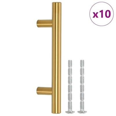VidaXL Handvatten 10 st 64 mm roestvrij staal goudkleurig