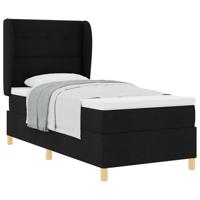 Boxspringbed met matras stof zwart 100x200 cm - thumbnail