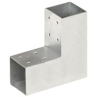 VidaXL Paalverbindingen 4 st l-vorm 71x71 mm gegalvaniseerd metaal - thumbnail