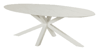 Hartman Ovale Tuintafel 'Xander' Keramiek, 220 x 120cm, kleur Wit