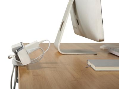 Equip 650806 clamp-on powerstrip holder, abs, steel, white