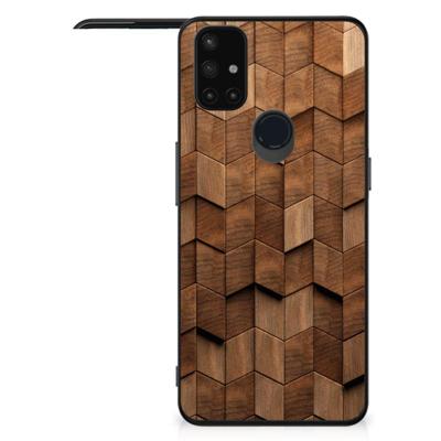 Houten Print Telefoonhoesje voor OnePlus Nord N10 5G Wooden Cubes Houten Print Telefoonhoesje voor OnePlus Nord N10 5G Wooden Cubes