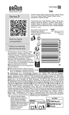 Testina rasoio BRAUN Series 7 - 3 lame flessibili - Testina flessibile a 360° - 100% Made in Germany