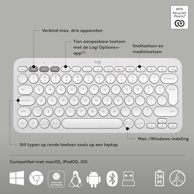 Logitech Pebble 2 Combo toetsenbord Inclusief muis RF-draadloos + Bluetooth QWERTY US International Logitech Pebble 2 Combo toetsenbord Inclusief muis RF-draadloos + Bluetooth QWERTY US International