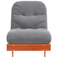 Futon slaapbank met matras 70x206x11 cm grenenhout wasbruin - thumbnail