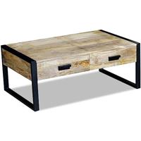 Salontafel met 2 lades 100x60x40 cm massief mangohout - thumbnail