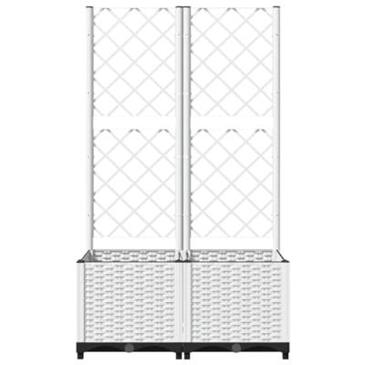 Plantenbak met latwerk 80x40x136 cm polypropeen wit Plantenbak met latwerk 80x40x136 cm polypropeen wit