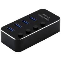 ROLINE USB 3.2 Gen 1 notebook hub, 4 poorten, individueel schakelbaar, zwart - thumbnail