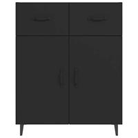 Dressoir 69,5x34x90 cm bewerkt hout zwart - thumbnail