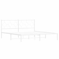 Bedframe met hoofdbord metaal wit 180x200 cm - thumbnail
