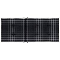 VidaXL Stoelkussens 2 st hoge rug ruitpatroon stof zwart - thumbnail