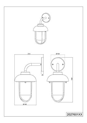 Trio Roestbruine muurlampDuero - 202760124