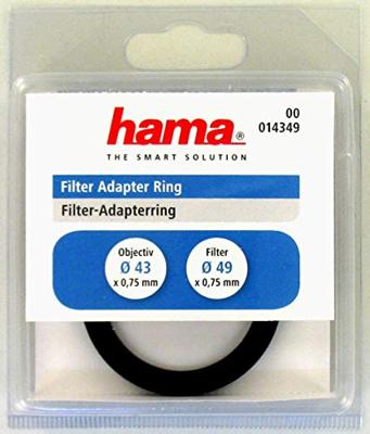Hama Filter Adapter Ring, Lens Ø: 43,0 mm, Filter Ø: 49,0 mm Adapterring voor filterhouder