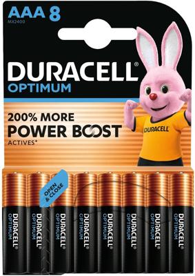 Duracell batterij Optimum AAA, blister van 8 stuks Duracell batterij Optimum AAA, blister van 8 stuks