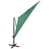 VidaXL Zweefparasol met paal en led-verlichting 300 cm groen - thumbnail