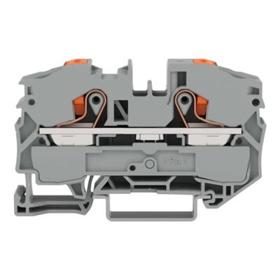 WAGO 2216-1201 Doorgangsklem 12 mm Push-In-klem Grijs 20 stuk(s)