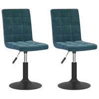 Eetkamerstoelen draaibaar 2 st fluweel blauw - thumbnail