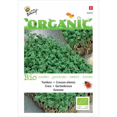Zaden Organic Tuinkers Gewone (BIO) Buzzy - Buzzy