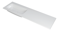 INK Faktor Wastafel Polystone Links Zonder Kraangat - 1600x450x15 mm - Glans Wit - thumbnail
