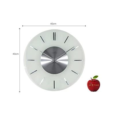 NeXtime NE-3147 Wandklok Dia. 40 Cm, Melkglas, 'Stripe' Radio Controlled NeXtime NE-3147 Wandklok Dia. 40 Cm, Melkglas, 'Stripe' Radio Controlled