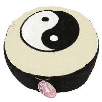 Yogi & Yogini Meditatiekussen Rond Katoen Zwart Wit - Yin Yang - 33 x - thumbnail