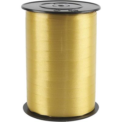 Creativ Company Cadeaulint, b: 10 mm, glossy, goud, 250 m/ 1 rol - thumbnail