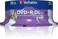 Verbatim DVD+R DL 8,5GB 8X Spindel. 25 Stuk zwart - thumbnail