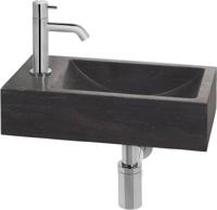 Saqu Nature Collection fonteinset met chromen kraan links natuursteen - thumbnail