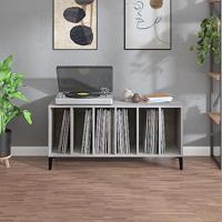 Platenkast 100x38x48 cm bewerkt hout grijs sonoma eikenkleurig - thumbnail