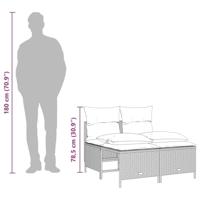 4-delige Loungeset met kussens poly rattan grijs - thumbnail