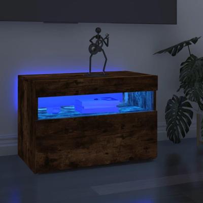 Tv-meubel met LED-verlichting 60x35x40 cm gerookt eikenkleurig