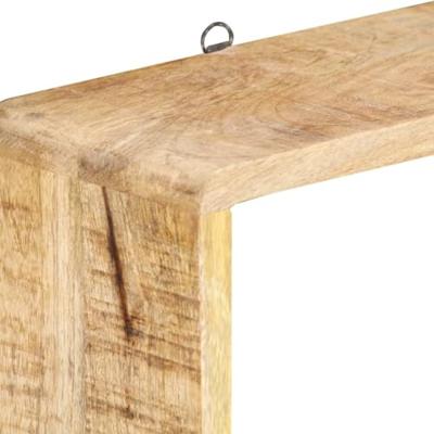 3-delige Wandschappenset kubus massief mangohout