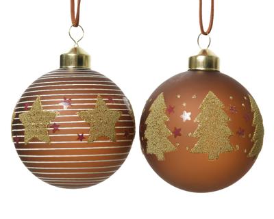 Kerstbal glas d8 cm kaneel 3 stuks KSD - Ksd Kerstbal glas d8 cm kaneel 3 stuks KSD - Ksd