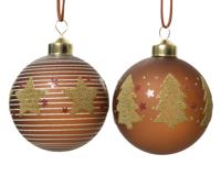 Kerstbal glas d8 cm kaneel 3 stuks KSD - Ksd - thumbnail