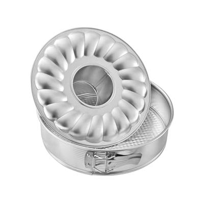 Zenker springvorm met vlakke- en tulband zilver 26cm