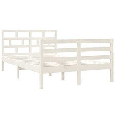 Bedframe massief hout wit 120x190 cm Bedframe massief hout wit 120x190 cm