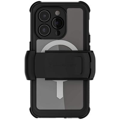 Ghostek Nautical Waterproof MagSafe Case + Belt Swivel Holster Apple iPhone 15 Pro Clear