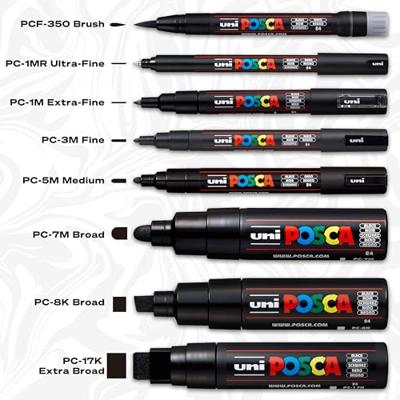 Uni POSCA paintmarker PC-3M, 1,5 mm, etui van 16 stuks in geassorteerde kleuren Uni POSCA paintmarker PC-3M, 1,5 mm, etui van 16 stuks in geassorteerde kleuren