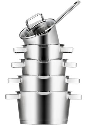 Sola Pannenset Diamond - RVS - Kookpan ø 16, 18, 20, 24 cm & Steelpan ø 16 cm - Inductie geschikt - 5 Delig