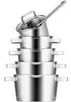 Sola Pannenset Diamond - RVS - Kookpan ø 16, 18, 20, 24 cm & Steelpan ø 16 cm - Inductie geschikt - 5 Delig - thumbnail