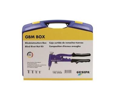 Gesipa Assortimentbox blindklinkmoeren | 156-delig | tang GBM10 en blindklinkmoer M4-M6 | in een kunststof koffer | 1 stuk - 1435455 - 1435455