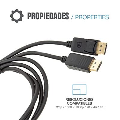 Kabel DisplayPort iggual IGG318362 2 m Zwart 8K Ultra HD